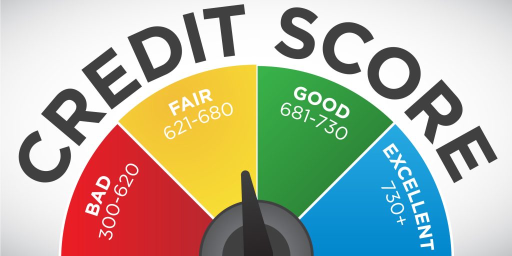  A speedometer graphic with a needle pointing to the 'Excellent' range of a credit score with the text 'Tips for Maintaining a High Credit Score' superimposed.