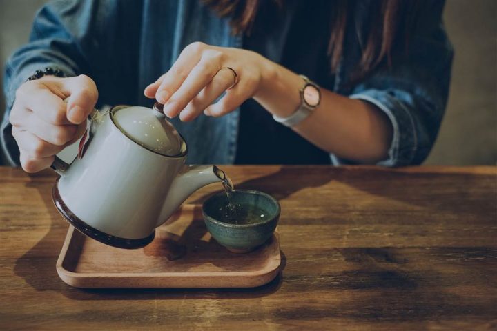 Green tea serving